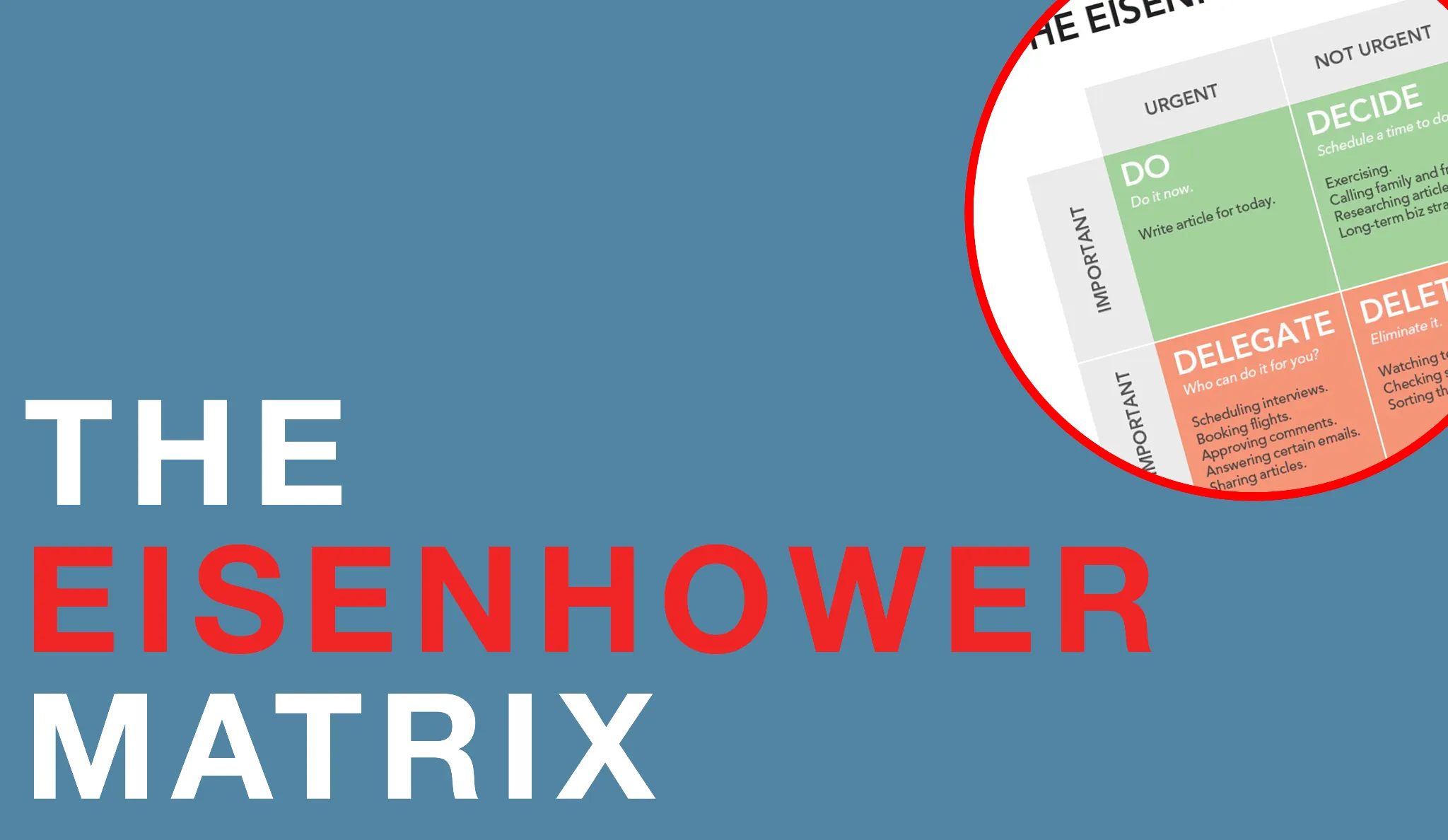 The Eisenhower Principle