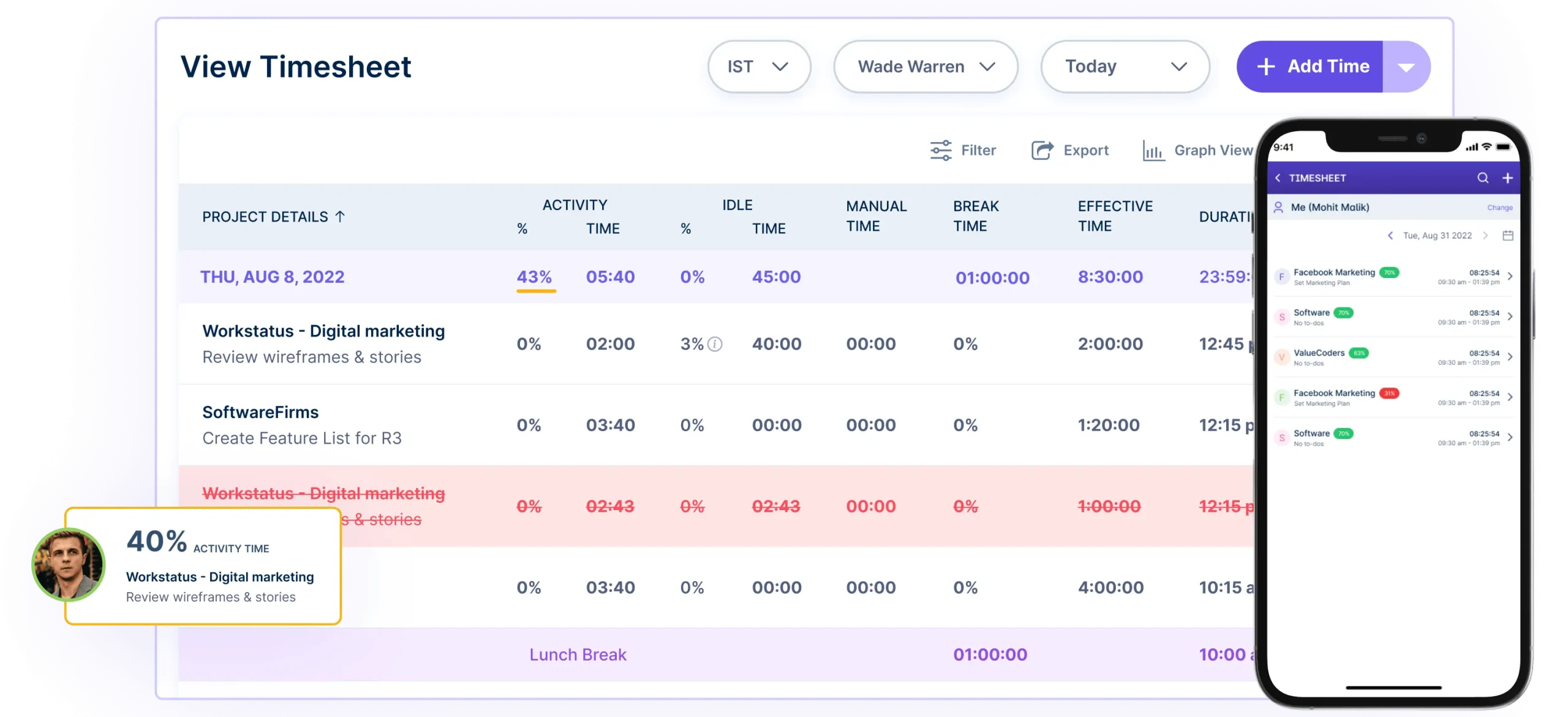 Timer Timesheet- Workstatus