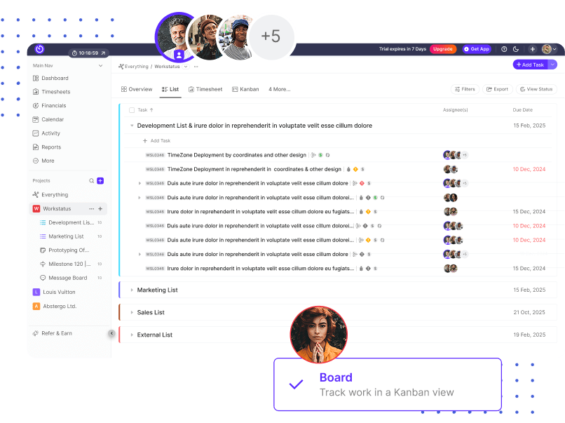 Kanban Board Dashboard- Workstatus