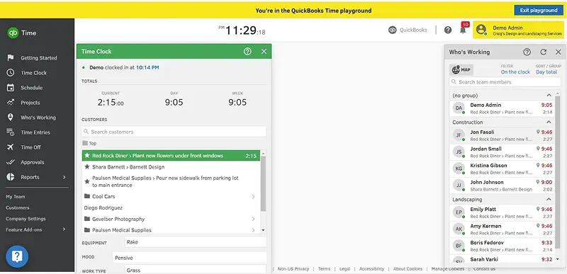 QuickBooks Time Dashboard