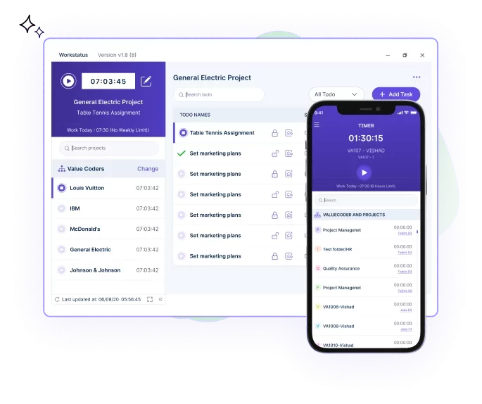 Productivity Tracking feature- Workstatus