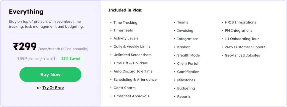 Workstatus Pricing Plans-Everything-INR