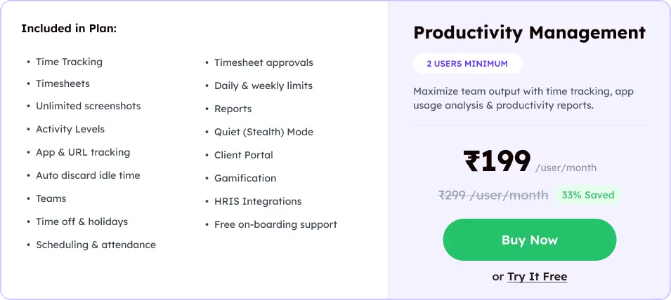 Workstatus-pricing-plan-Productivity Management-INR