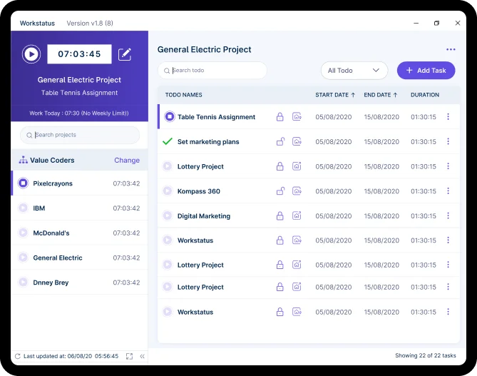 Track Support Work in Real Time