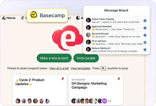 Basecamp dashboard